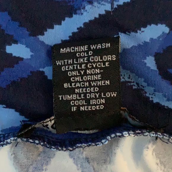 Robert Louis Blue Patterned Stretchy Midi Skirt Size Medium - Picture 5 of 5